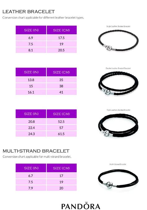 pandora to gucci ring size|Pandora bracelet size chart.